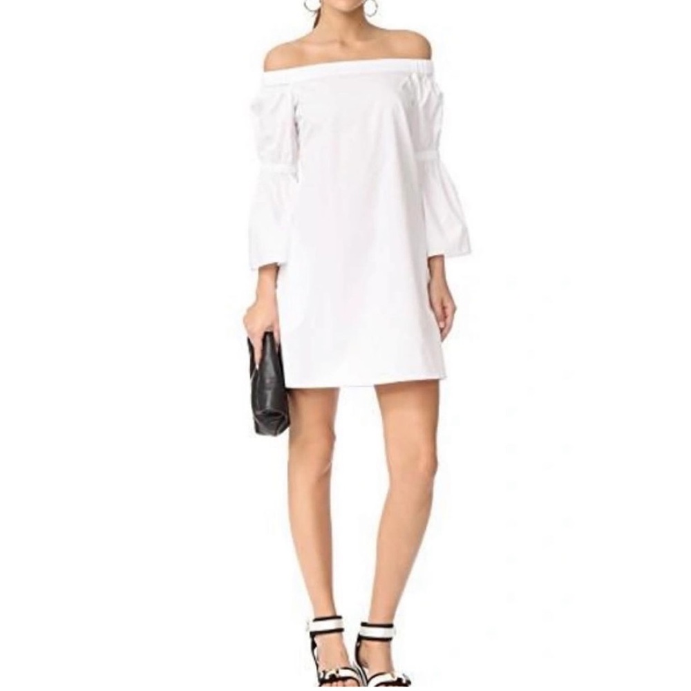 Tibi off-shoulder dress in white Sz 4